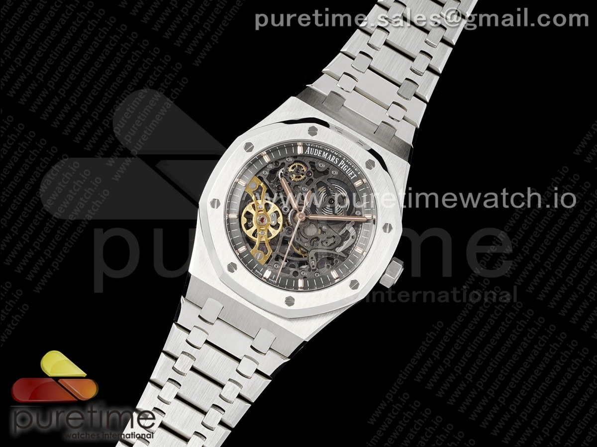 ZF공장 오데마피게 로얄오크 15407 41미리 스켈레톤  Royal Oak 41mm Skeleton 15407 SS ZF 11 Best Edition Skeleton Dial on SS Bracelet A3132