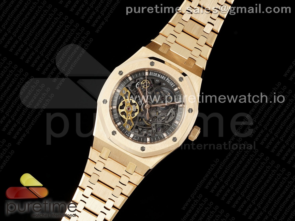 ZF공장 오데마피게 로얄오크 15407 41미리 스켈레톤 로즈골드 Royal Oak 41mm Skeleton 15407 RG ZF 11 Best Edition Skeleton Dial on RG Bracelet A3132