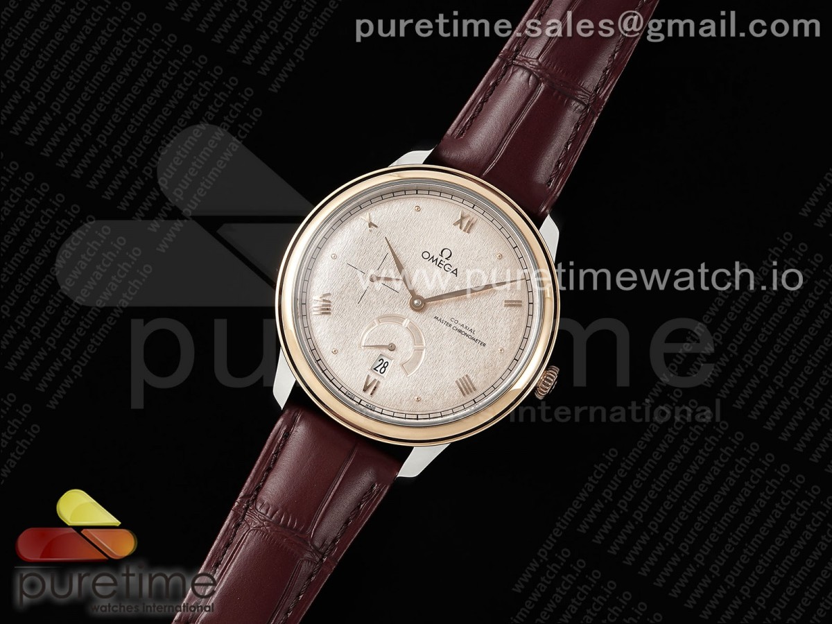 MK공장 오메가 드빌 파워리저브 브라운 다이얼 De Ville Power Reserve RG MKF 11 Best Edition RG Textured Dial on Brown Leather Strap A8810