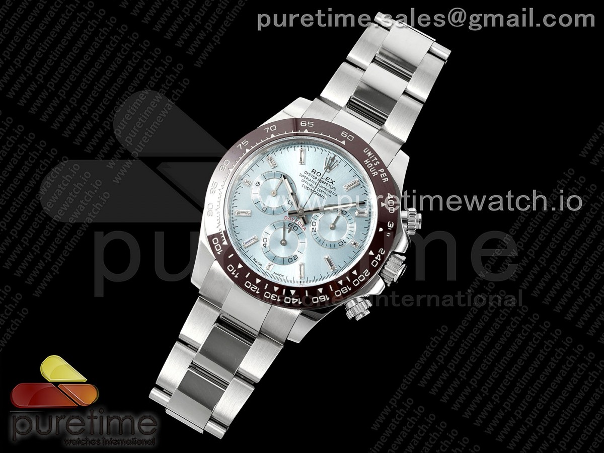 클린공장 롤렉스 데이토나 아이스블루 다이아인덱스  Daytona 116506 Clean 11 Best Edition Ice Blue Dial Crystal Markers on SS Bracelet SA4130 V2