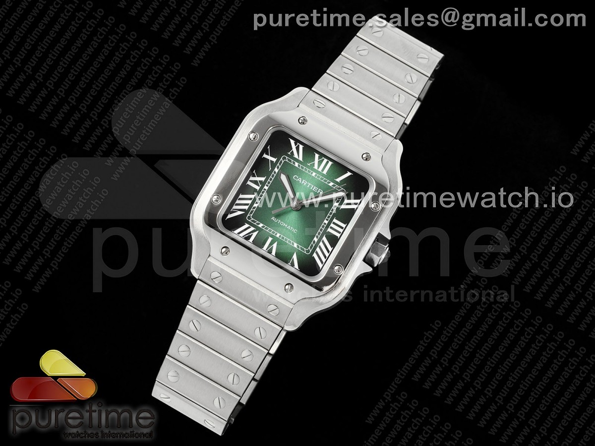 BV공장 산토스신형 그린다이얼 35미리 Santos de Cartier 35mm BVF 11 Best Edition Green Dial on SS SmartLinks Bracelet MIYOTA 9015
