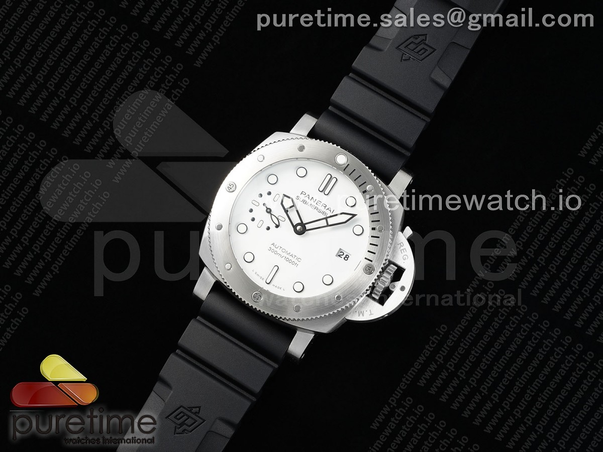 VS공장 파네라이 PAM2223 Submersible 42mm VSF Best Edition White Dial on Black Rubber Strap P900