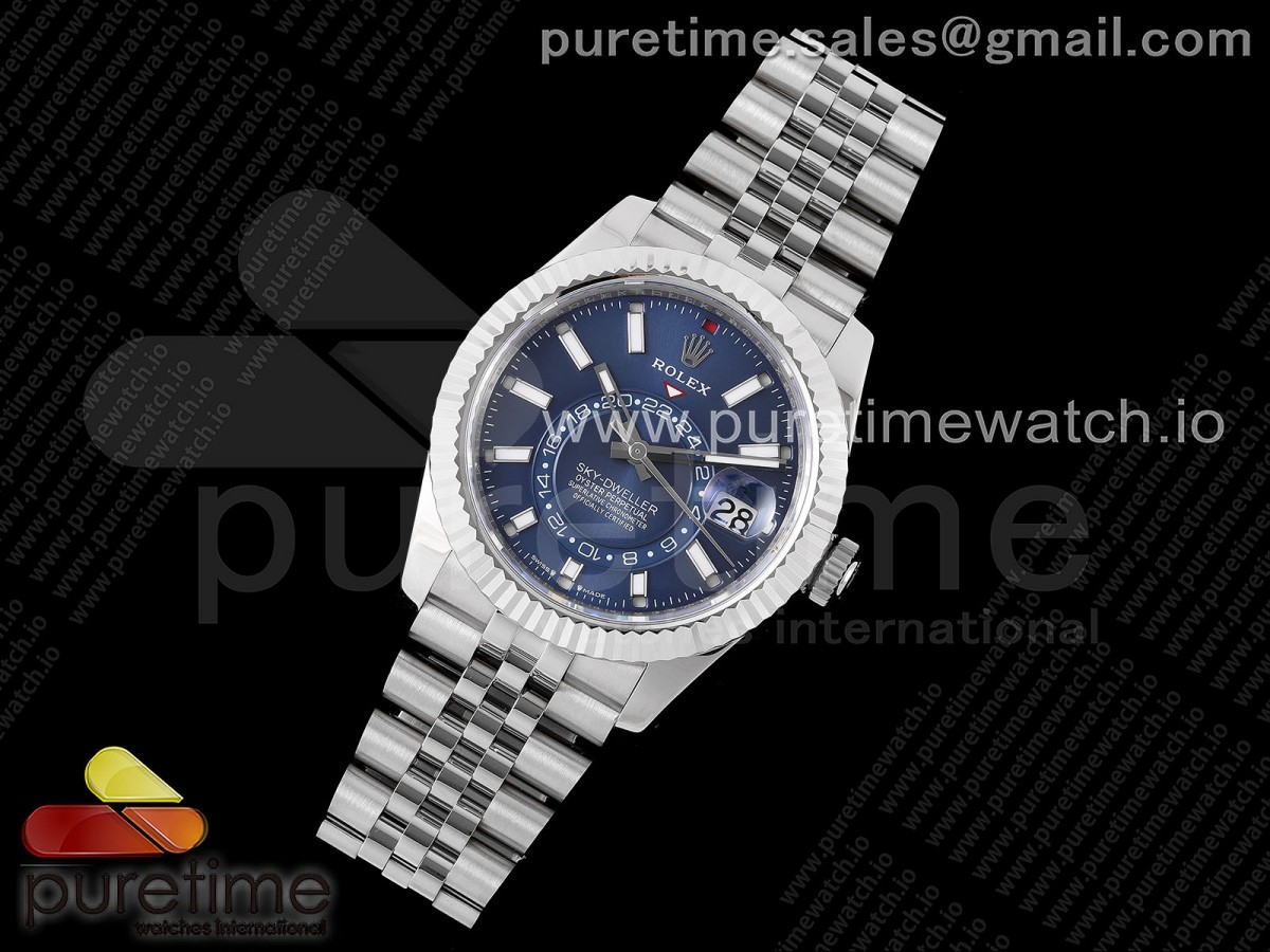 ZF공장 롤렉스 스카이드웰러쥬빌레 Sky-Dweller 326934 904L SS ZF 11 Best Edition Blue Dial on SS Jubilee Bracelet A2824