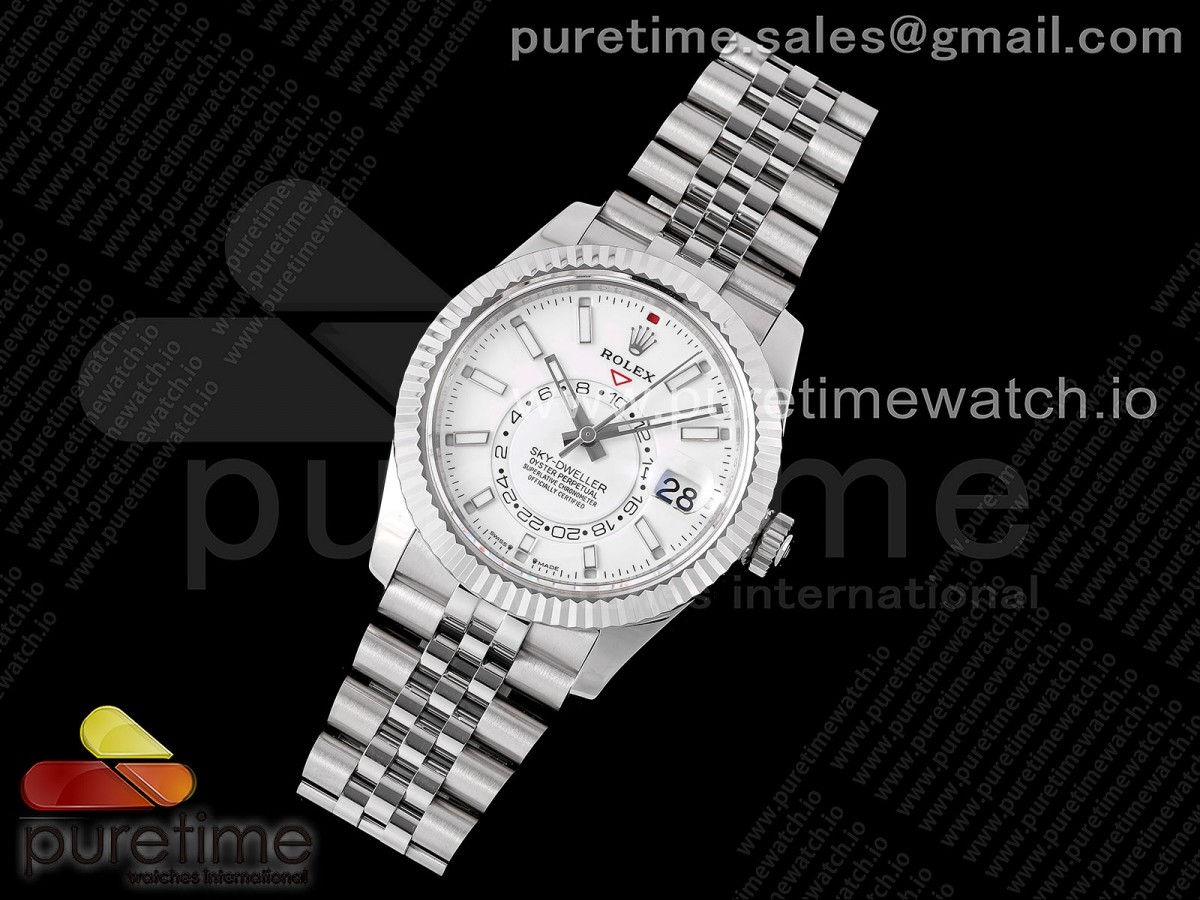 ZF공장 롤렉스 스카이드웰러쥬빌레 Sky-Dweller 326934 904L SS ZF 11 Best Edition White Dial on SS Jubilee Bracelet A2824