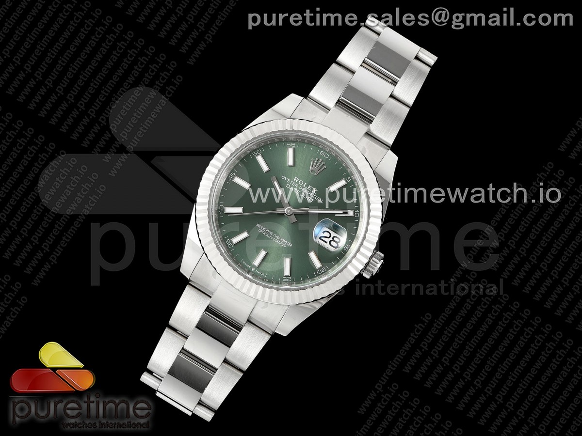 C플러스공장 롤렉스 데이저스트 41미리 DateJust 41 126334 C+F 11 Best Edition 904L Steel Green Dial on SS Oyster Bracelet VR3235