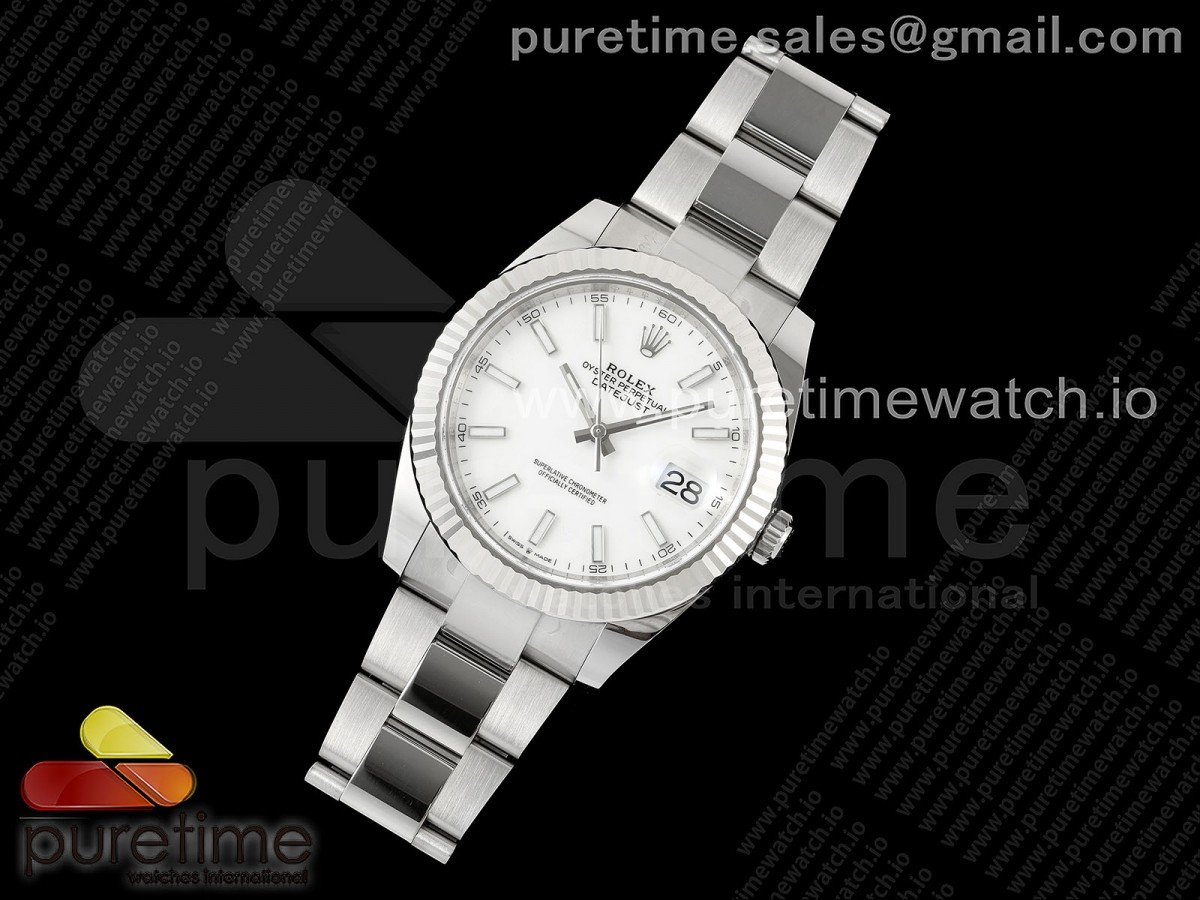 C플러스공장 롤렉스 데이저스트 41미리 DateJust 41 126334 C+F 11 Best Edition 904L Steel White Dial on SS Oyster Bracelet VR3235