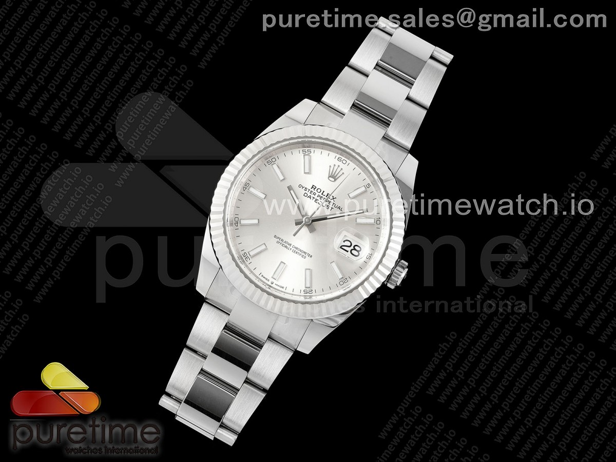 C플러스공장 롤렉스 데이저스트 41미리 DateJust 41 126334 C+F 11 Best Edition 904L Steel Silver Dial on SS Oyster Bracelet VR3235