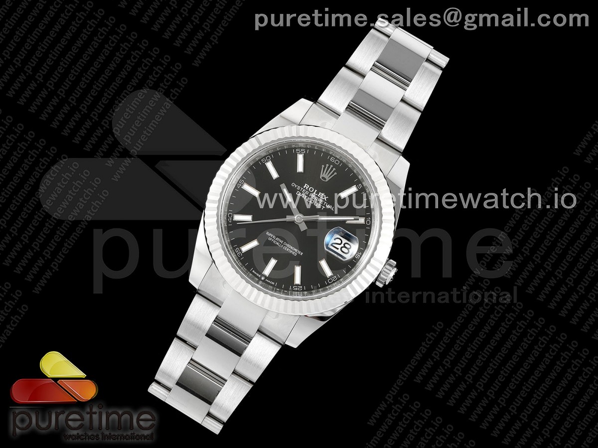 C플러스공장 롤렉스 데이저스트 41미리 DateJust 41 126334 C+F 11 Best Edition 904L Steel Black Dial on SS Oyster Bracelet VR3235