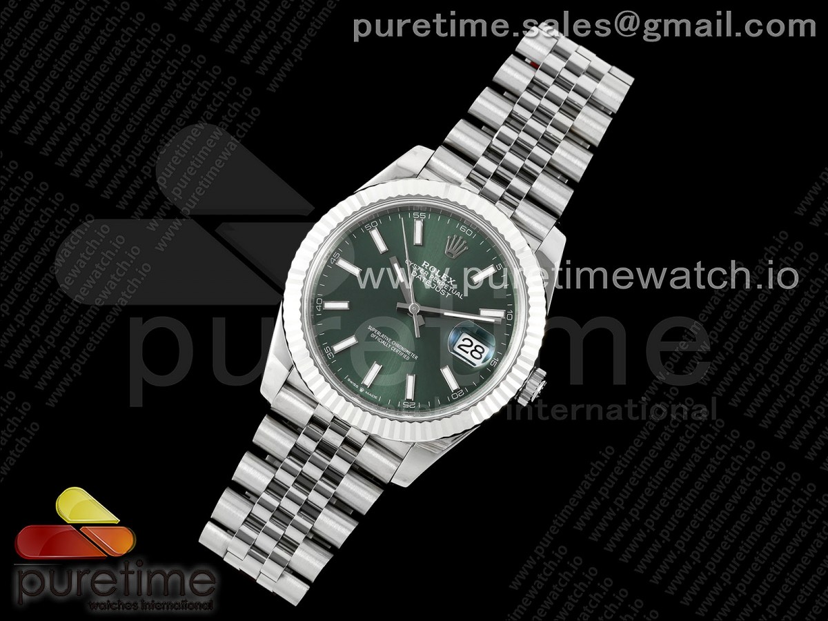 VS공장 롤렉스 데이저스트 민트그린 플루티드 쥬빌레 41미리 DateJust 41 126334 904L SS VSF 11 Best Edition Green Dial on Jubilee Bracelet VS3235