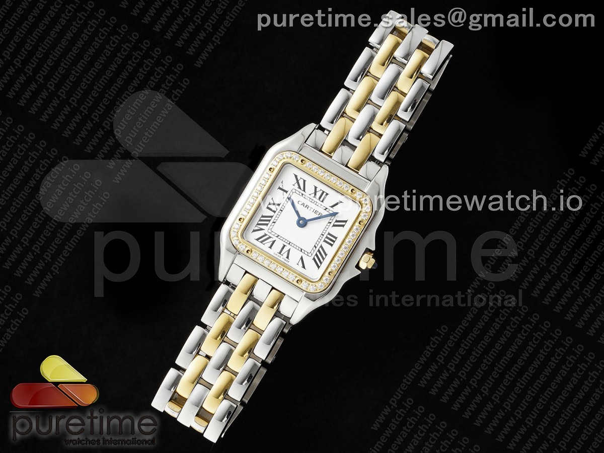 AF공장 까르띠에 팬더 27미리Panthère Ladies 27mm SSYG AF 11 Best Edition White Dial Diamonds Bezel on SSYG Bracelet Ronda Quartz