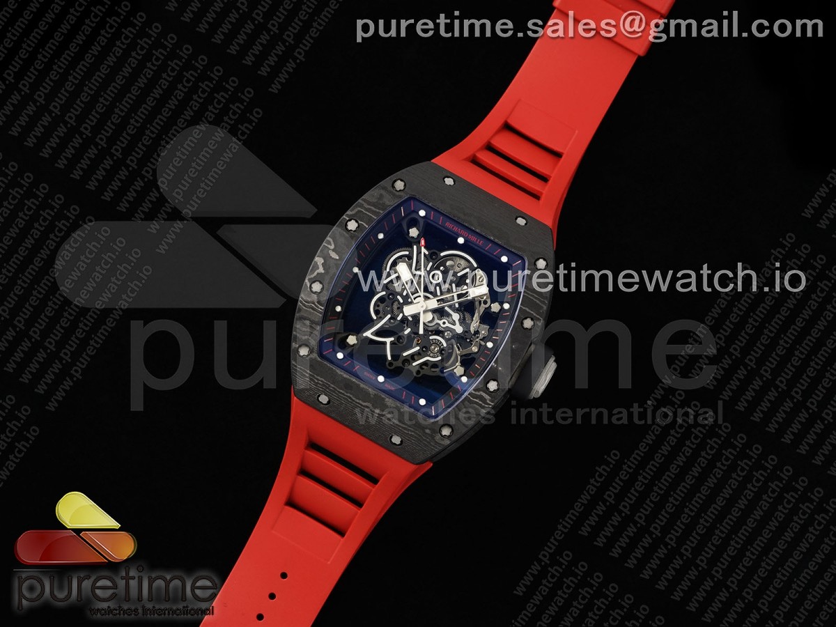 ZF공장 RM055 카본NTPT/Ti ZF 1:1 Best Edition Black Bezel Black Crown on Rubber Strap RMUL2 Super Clone