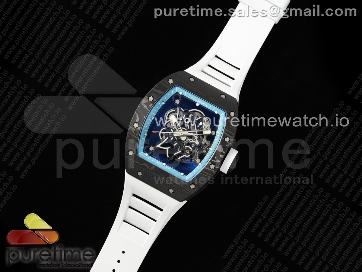 ZF공장 리차드밀 RM055 NTPT ZF 11 Best Edition Blue Bezel White Crown on Rubber Strap RMUL2 Super Clone
