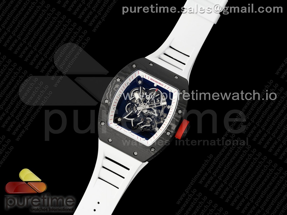 ZF공장 리차드밀 RM055 카본 RM055 NTPT ZF 11 Best Edition White Bezel Red Crown on White Rubber Strap RMUL2 Super Clone