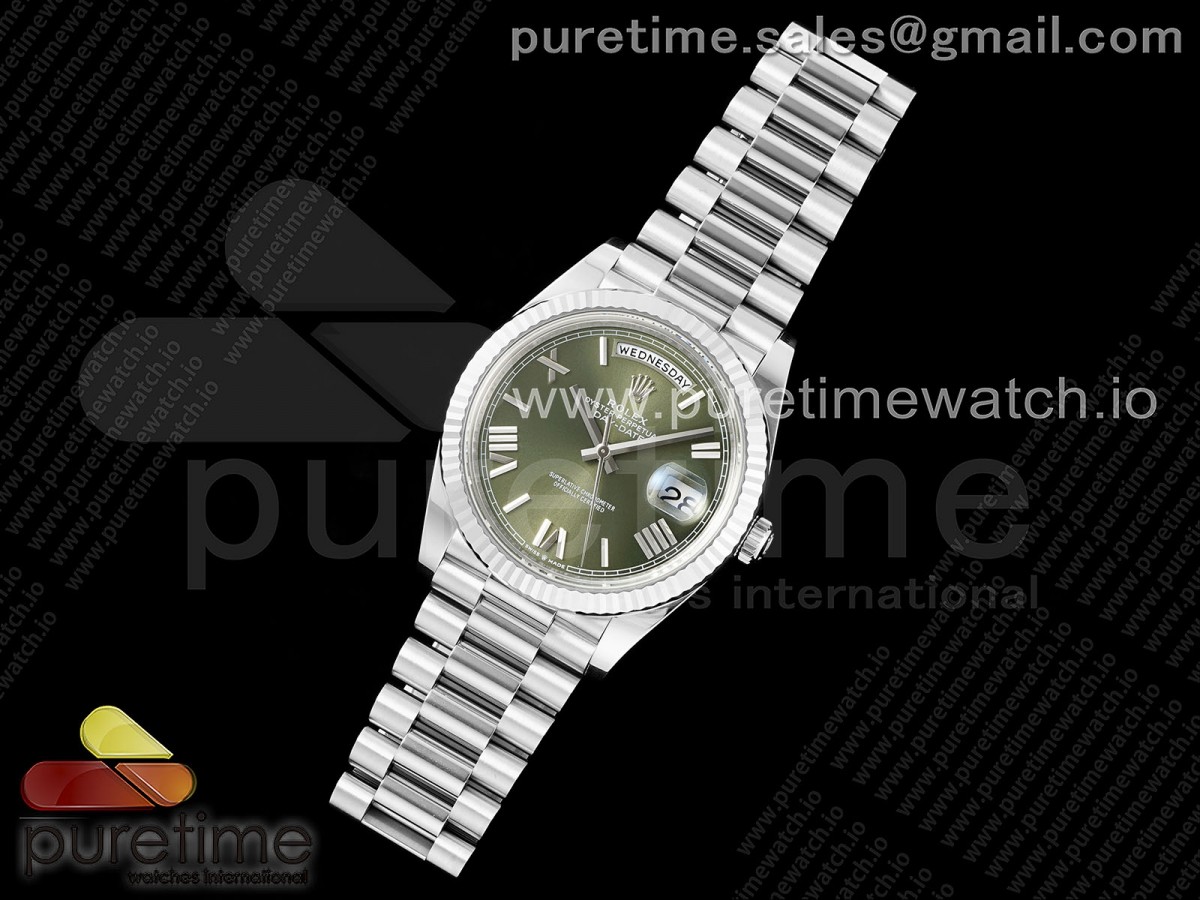 THB공장 롤렉스 데이데이트 40미리 텅스텐 중량UP (정품무게 재현) Day Date 40 SS 228239 THBF 11 Best Edition Green Roman Dial on President Bracelet VR3255 (Gain Weight)