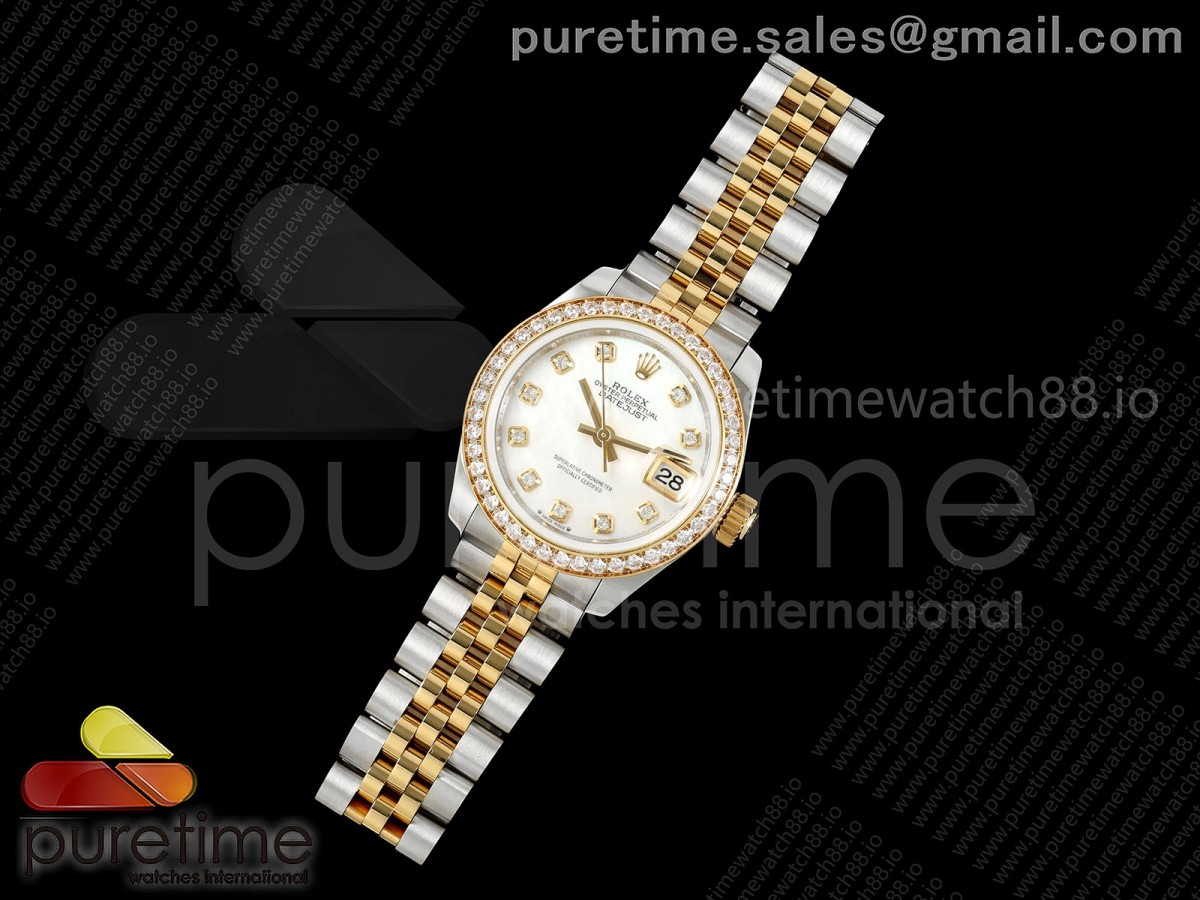 JD공장 롤렉스 데이저스트 28미리 여성용 DATEJUST 28 SSYG JDF 11 BEST EDITION WHITE MOP DIAL DIAMONDS BEZEL ON SSYG PRESIDENT BRACELET A2671