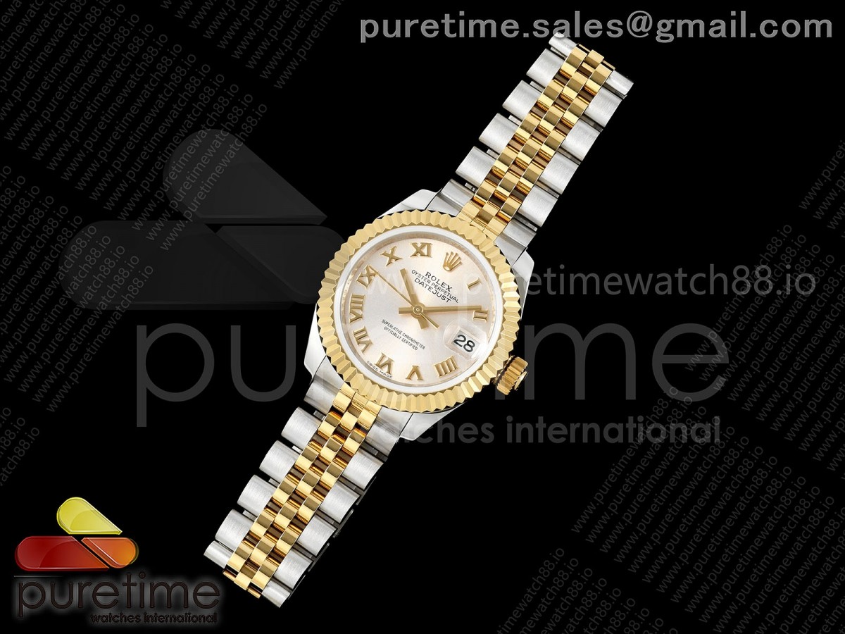 JD공장 롤렉스 데이저스트 28미리 여성용 DATEJUST 28 SSYG JDF 11 BEST EDITION SILVER ROMAN DIAL ON SSYG PRESIDENT BRACELET A2671