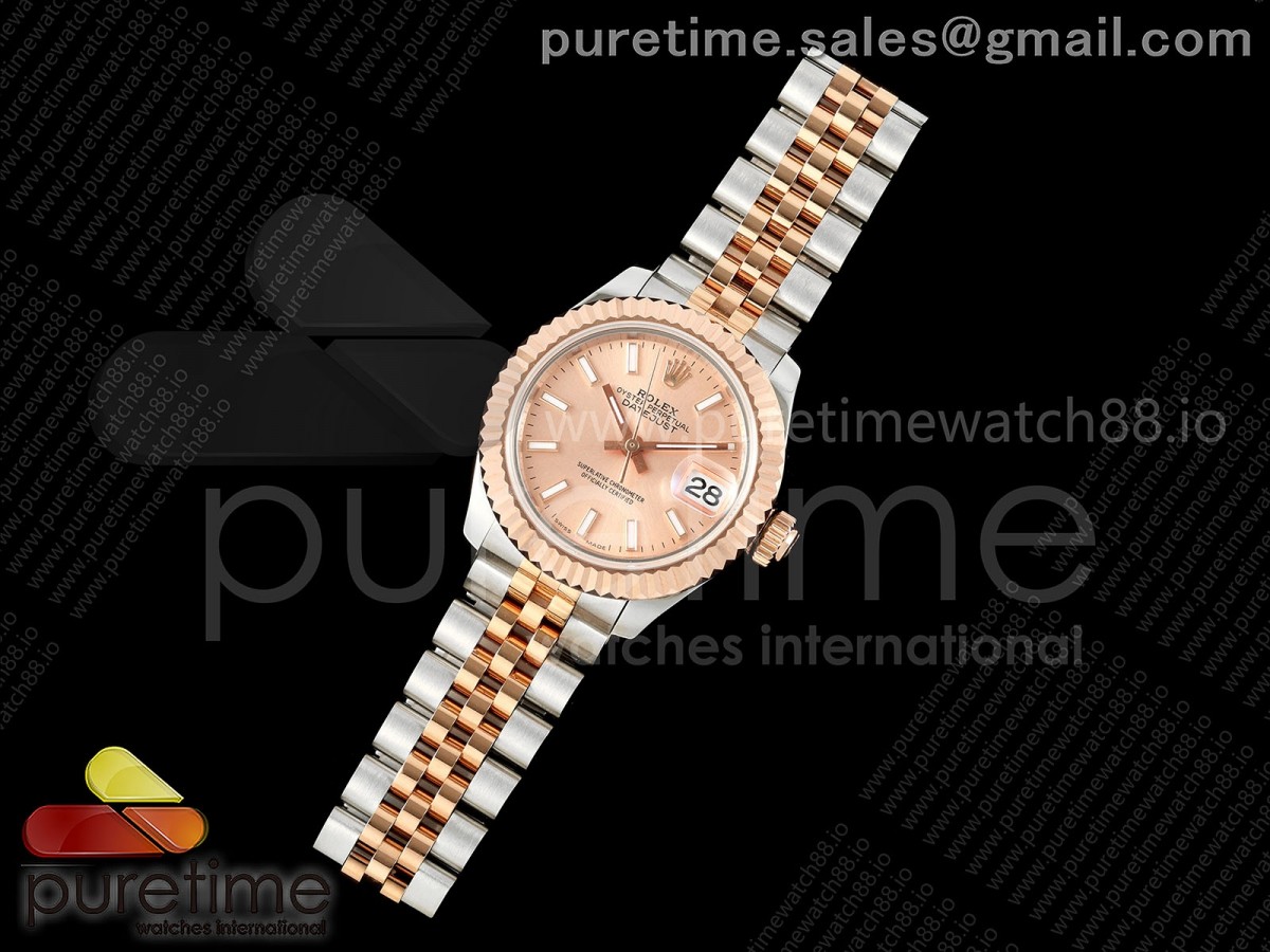 JD공장 롤렉스 데이저스트 28미리 여성용 DATEJUST 28 SSRG JDF 11 BEST EDITION RG DIAL ON SSRG PRESIDENT BRACELET A2671