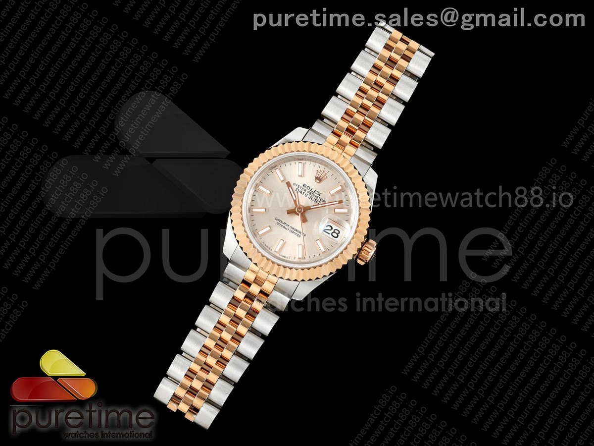 JD공장 롤렉스 데이저스트 28미리 여성용DATEJUST 28 SSRG JDF 11 BEST EDITION SILVER DIAL ON SSRG PRESIDENT BRACELET A2671