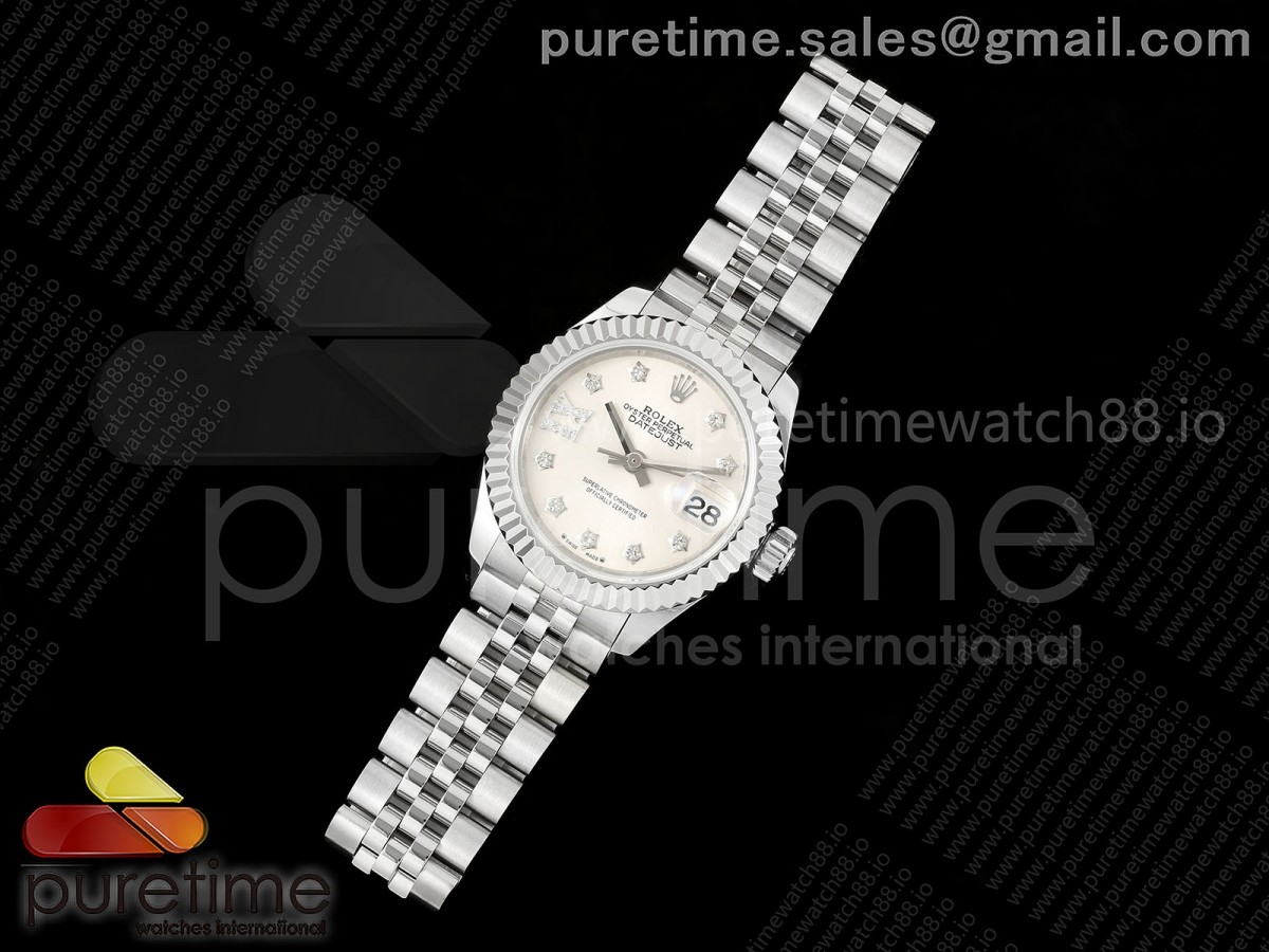 JD공장 롤렉스 데이저스트 28미리 여성용DATEJUST 28 SS JDF 11 BEST EDITION SILVER STAR DIAMONDS DIAL ON SS PRESIDENT BRACELET A2671
