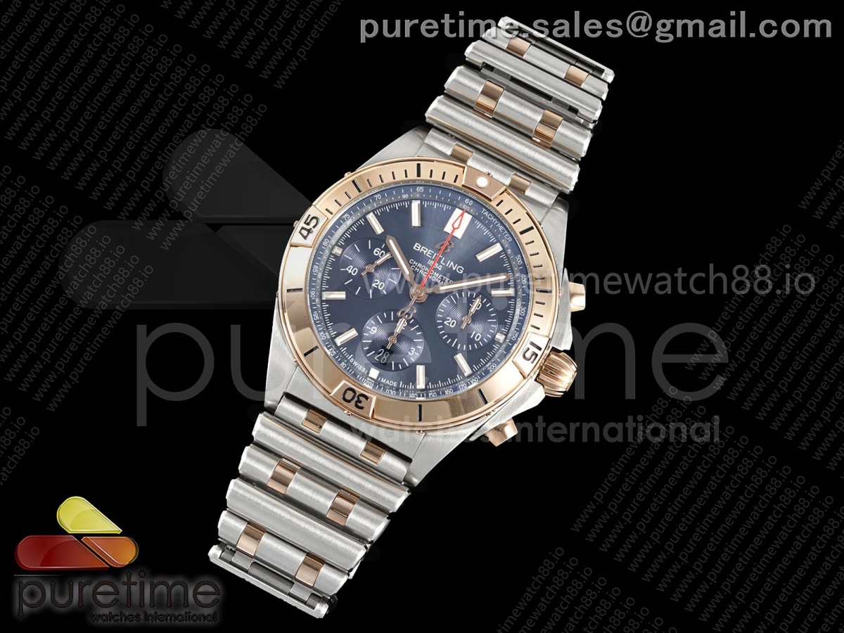 TF공장 브라이틀링 크로노맷 B01 브레이슬릿 콤비 블루  Chronomat B01 42mm SSRG TF 11 Best Edition Blue Dial on SSRG Bracelet A7750 V2