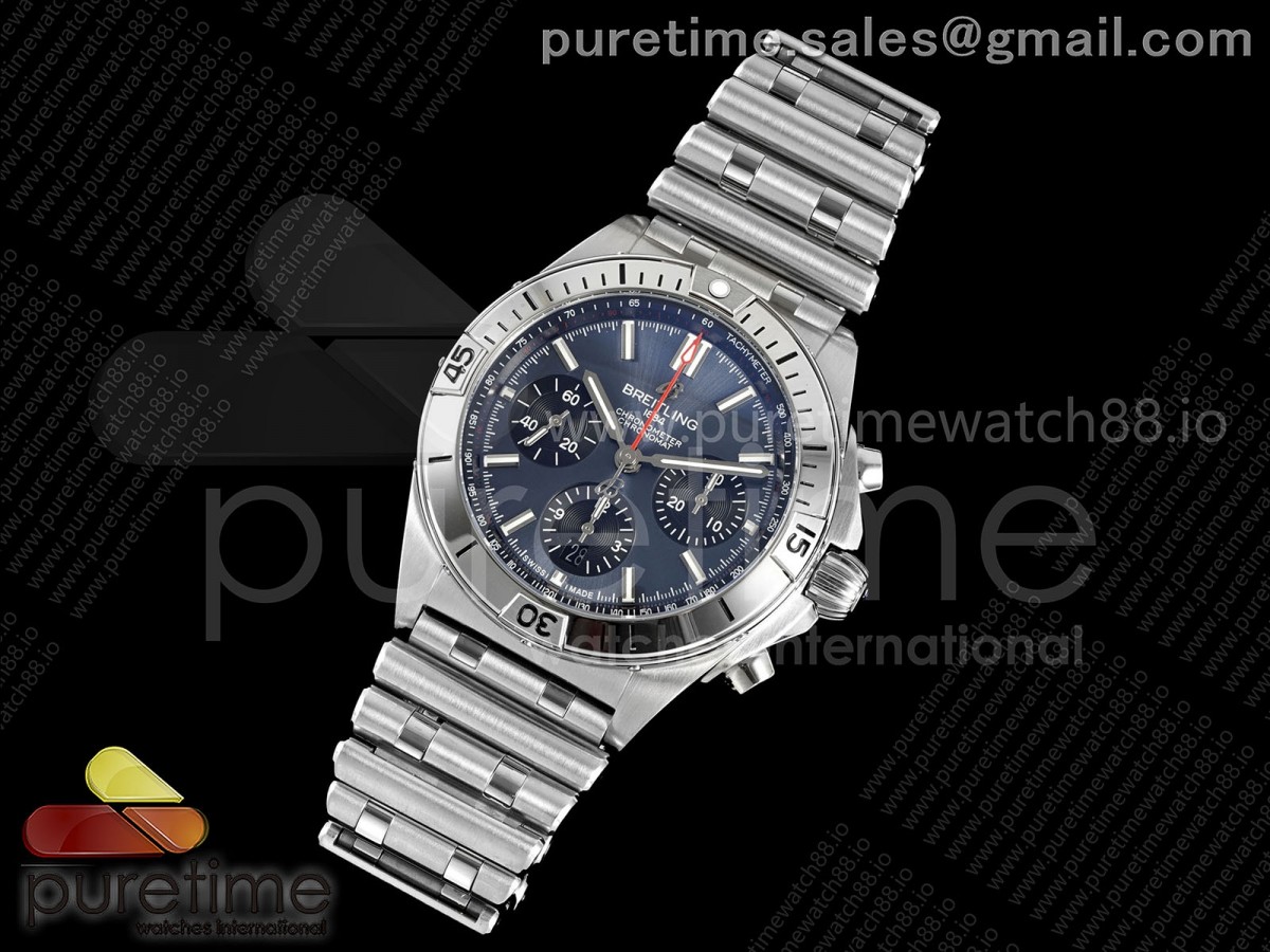 TF공장 브라이틀링 크로노맷 B01 브레이슬릿 블루 Chronomat B01 42mm SS TF 11 Best Edition Blue Dial on SS Bracelet A7750 V2