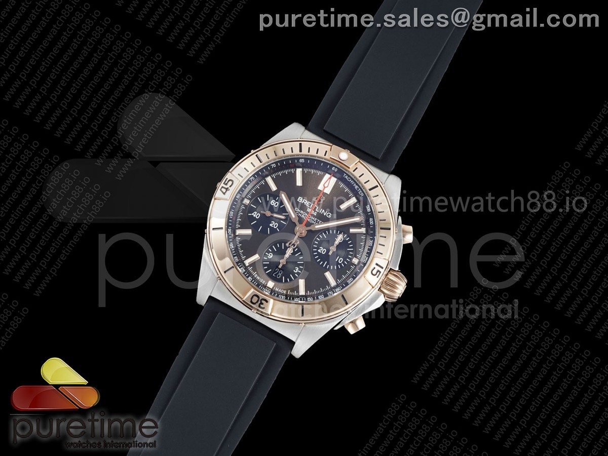 TF공장 브라이틀링 크로노맷 B01 러버스트랩 Chronomat B01 42mm SSRG TF 11 Best Edition Brown Dial on Black Rubber Strap A7750 V2