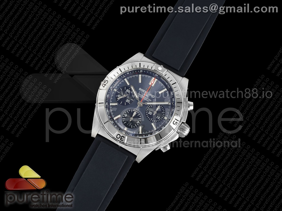 TF공장 브라이틀링 크로노맷 B01 러버스트랩 Chronomat B01 42mm SS TF 11 Best Edition Gray Dial on Black Rubber Strap A7750 V2