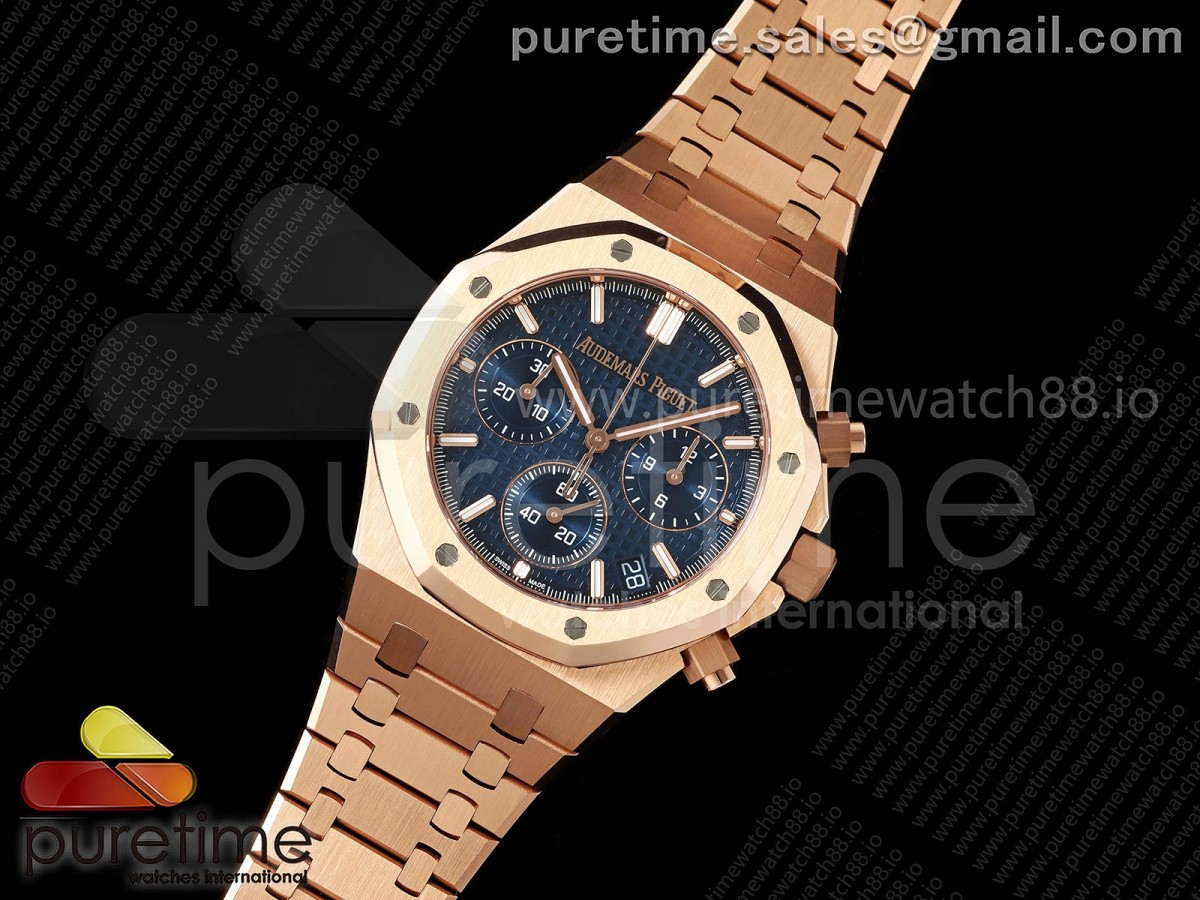 APSF 오데마피게 로얄오크 크로노 26240 로즈골드 블루다이얼 Royal Oak Chrono 26240 RG APSF 11 Best Edition Blue Dial on RG Bracelet SA4401 Super Clone