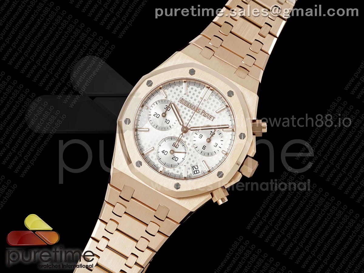 APS공 오데마피게 로얄오크 크로노 26240 로즈골드 실버다이얼 스틸브레이슬릿 Royal Oak Chrono 26240 RG APSF 11 Best Edition Silver Dial on RG Bracelet SA4401 Super Clone