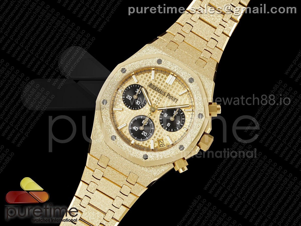 APS공장 오데마피게 로얄오크 크로노 26240 옐로우골드프로스티드 옐로우 골드 Royal Oak Chrono 26240 Frosted YG APSF 11 Best Edition YG Dial on Bracelet SA4401 Super Clone