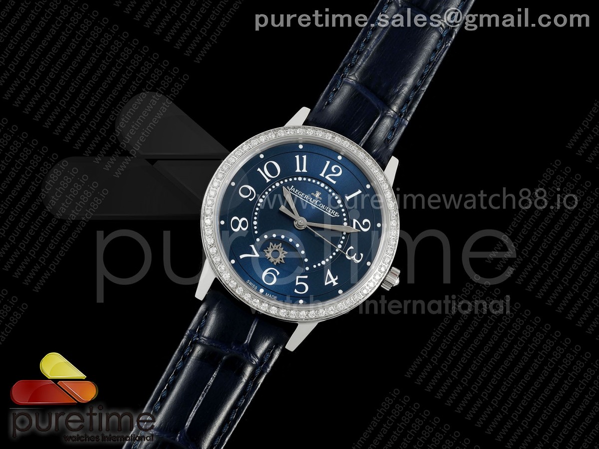 APS공장 예거 랑데뷰 나이트&데이 Rendez-Vous Night & Day SS APSF 11 Best Edition Blue Dial Diamonds Bezel on Blue Leather Strap SA898