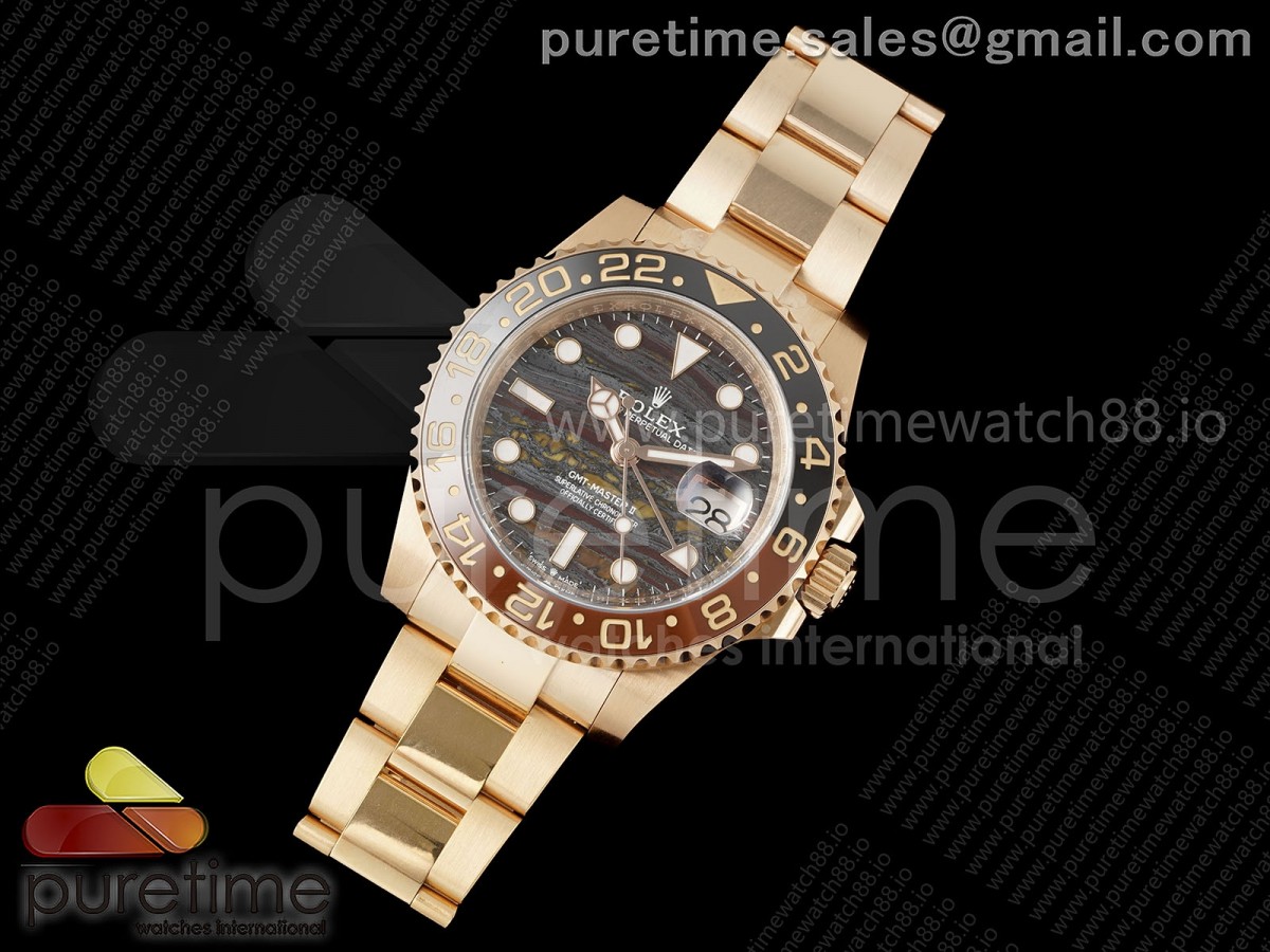 AR공장 롤렉스 GMT Master II 126715 CHNR ARF Best Edition Tiger Iron Dial on RG Oyster Bracelet VR3285 CHS