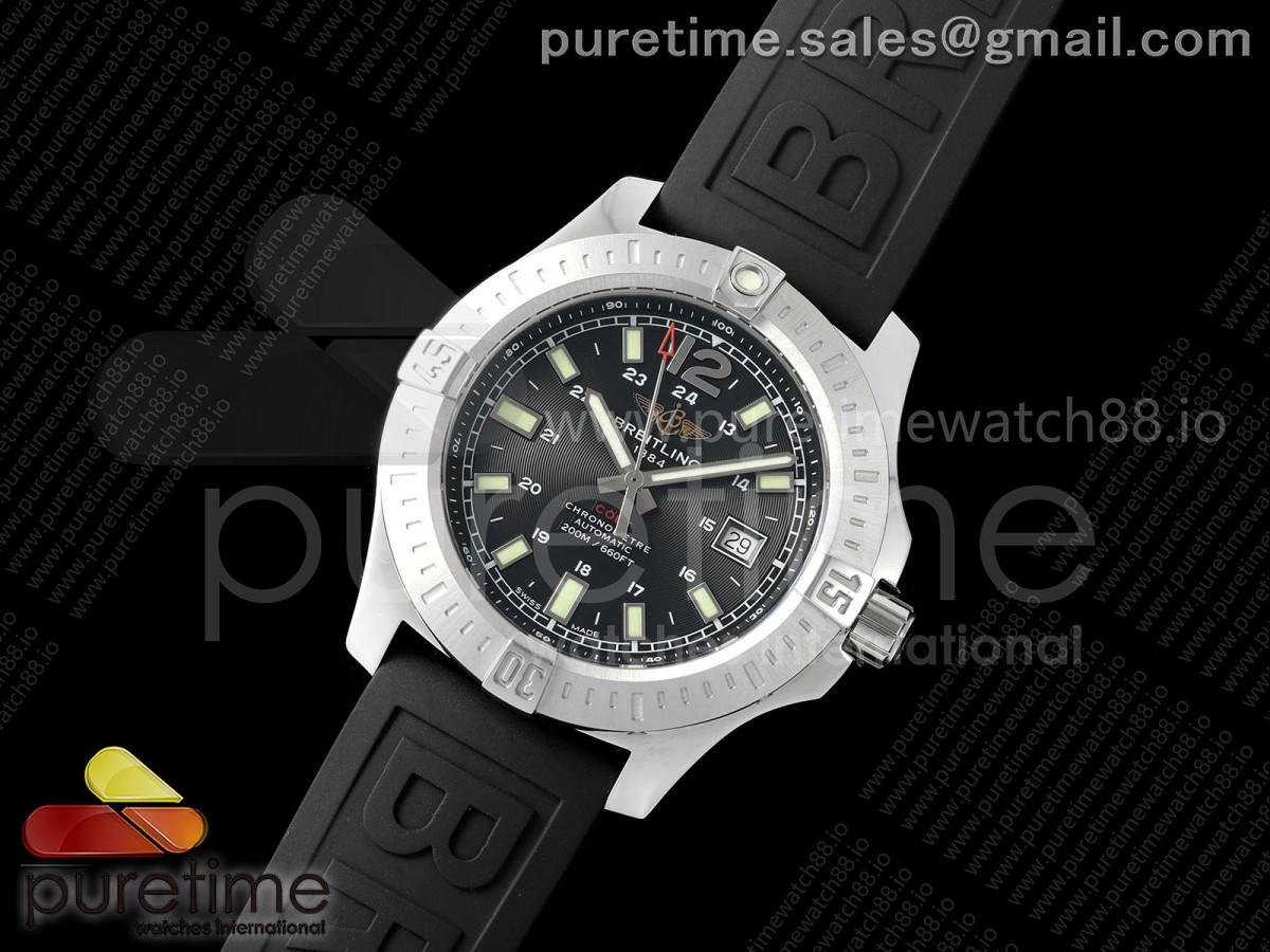 TF공장 콜트 44미리 COLT AUTOMATIC 44MM SS TF 11 BEST EDITION BLACK DIAL ON BLACK RUBBER STRAP A2824 V2