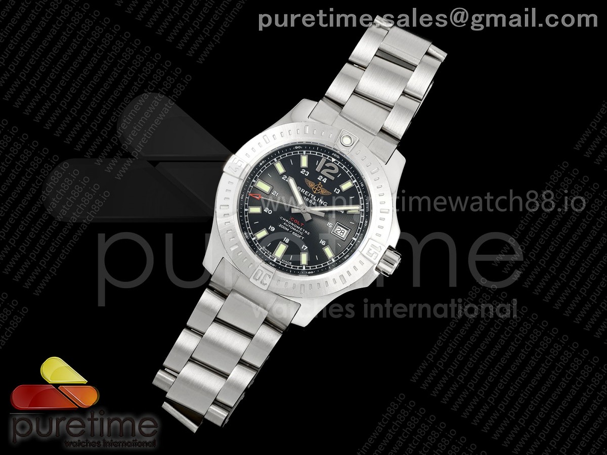 TF공장 콜트 44미리 COLT AUTOMATIC 44MM SS TF 11 BEST EDITION BLACK DIAL ON SS BRACELET A2824 V2