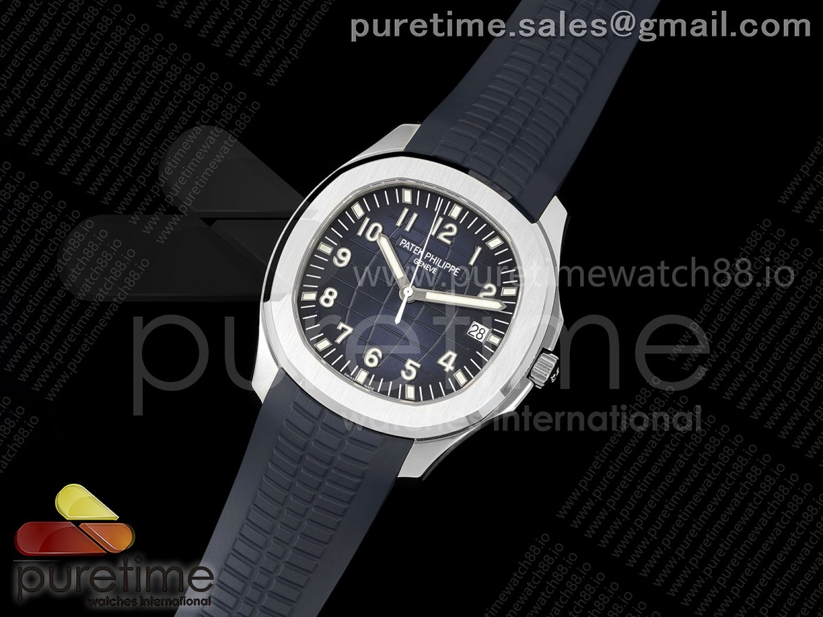 DD공장 아쿠아넛5168G 단동 324 슈퍼클론 무브먼트 Aquanaut 5168G 42mm SS DDF 11 Best Edition Blue Dial on Blue Rubber Strap DD324 Super Clone (Weighted)