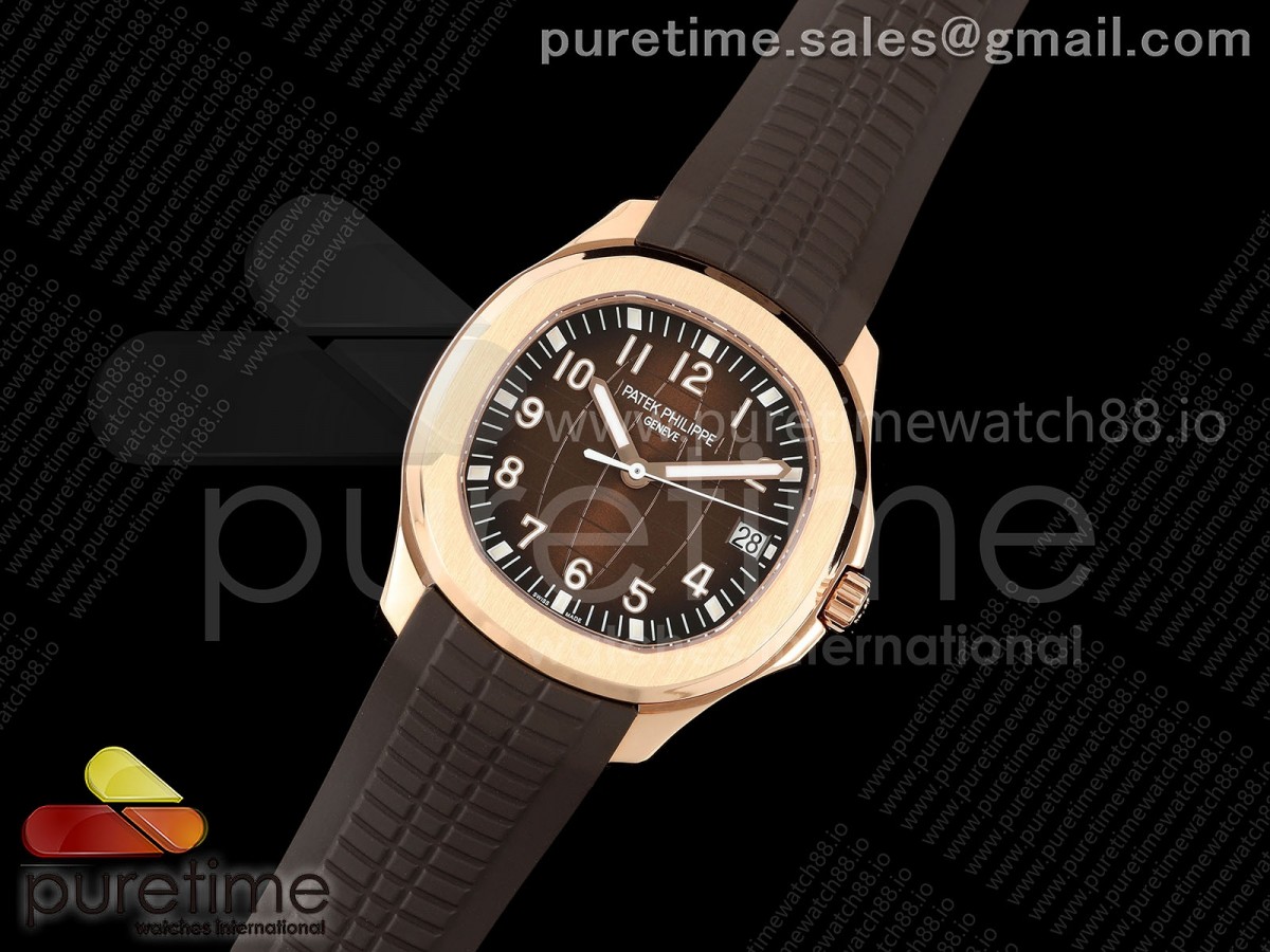 DD공장 아쿠아넛 5167 로즈골드 330슈퍼클론 무브먼트 Aquanaut 5167 RG DDF 11 Best Edition Brown Dial on Brown Rubber Strap DD330 Super Clone (Weighted)