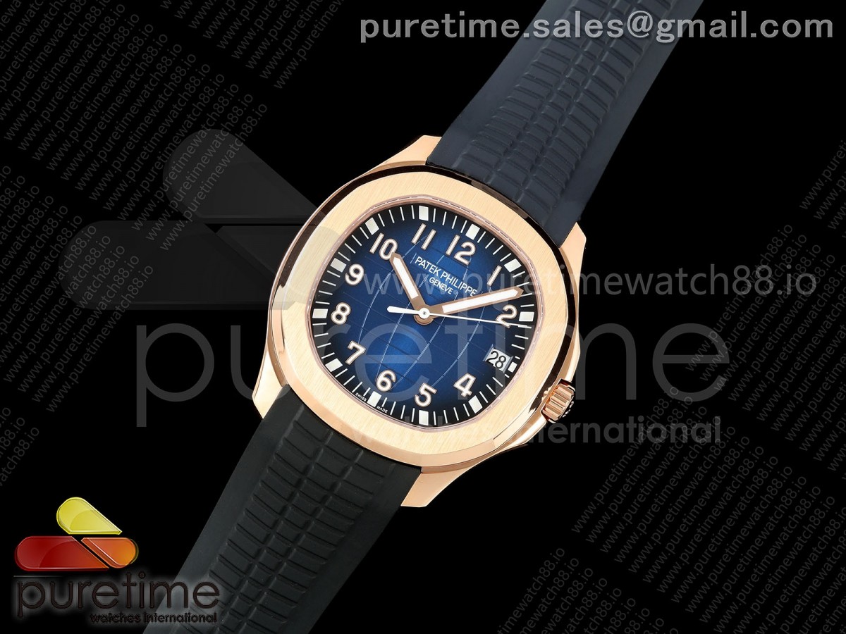 DD공장 아쿠아넛 5167 로즈골드 330슈퍼클론 무브먼트  Aquanaut 5167 RG DDF 11 Best Edition Blue Dial on Blue Rubber Strap DD330 Super Clone (Weighted)